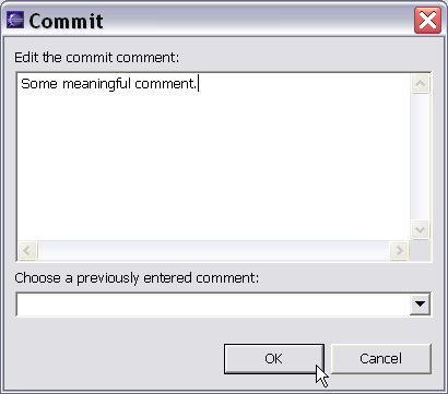 Commit dialog - file update