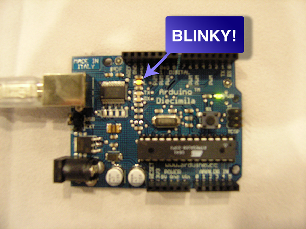 Blinking LED on Arduino board