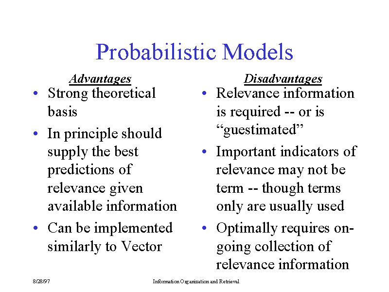 Probabilistic Models