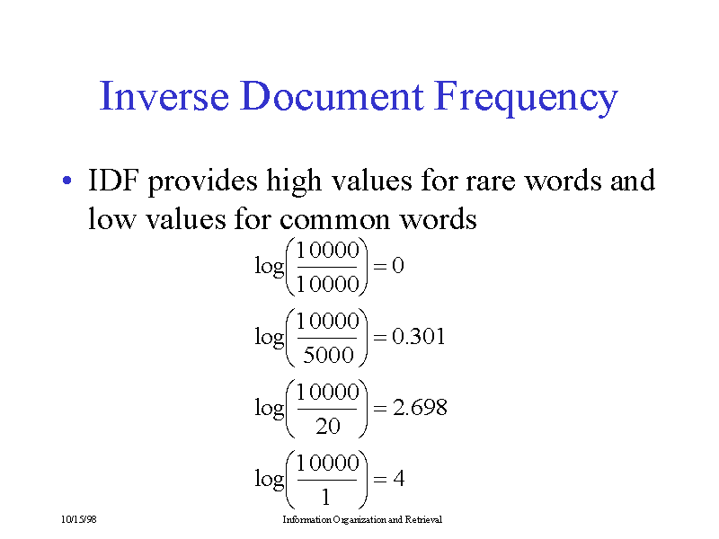 Inverse Document Frequency