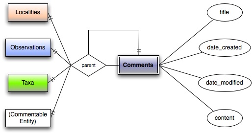 ER diagram for Comments