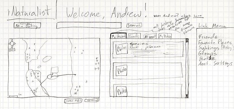 Welcome page interface