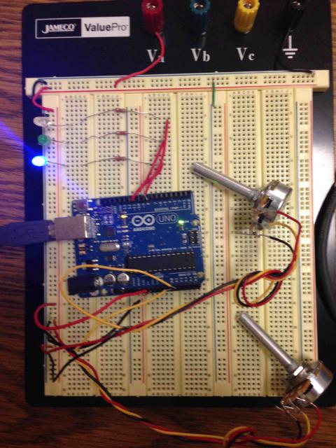 Circuit On with Pot Control of LED Selection and Brightness Level